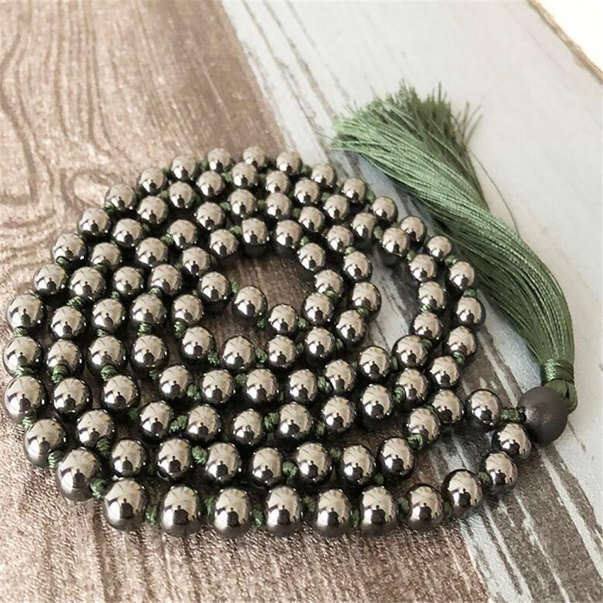 Mālā 108 perles «Kuṇḍalinī» en Hématite -  6 mm