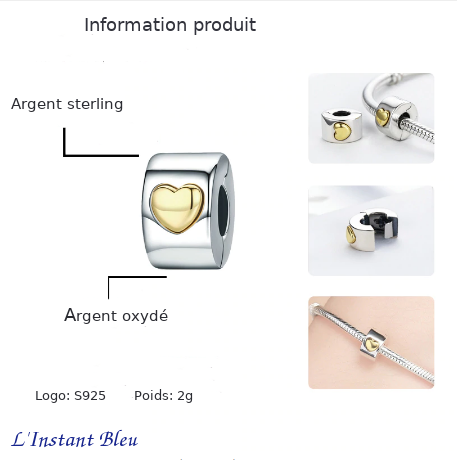 8 modèles de Charms Clips stoppeurs en Argent sterling-3