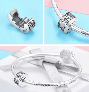 8 modèles de Charms Clips stoppeurs en Argent sterling-15