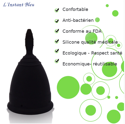 Coupe menstruelle Noire en Silicone de qualité médicale-3