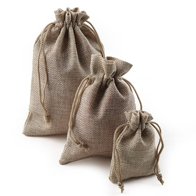 Lot de 10 Pochettes cadeau « Asaṃskṛtā » en Toile de jute et Coton