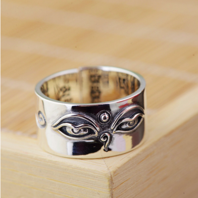 Bague en Argent «  Les yeux de Buddha »