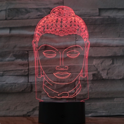 Lampe Led Hologramme Tête de « Bouddha Sakyamuni »