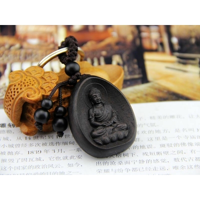 Porte-Clefs en bois sculpté « Black Boddhisattva »