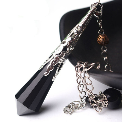 Pendule de soin énergétique « Wicca » en Obsidienne noire