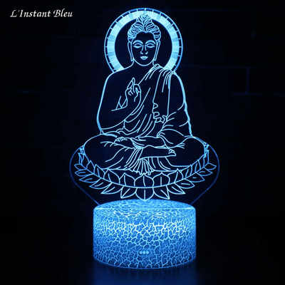 Lampe Led hologramme Bouddha Bleu « Nīlakaṇṭha »
