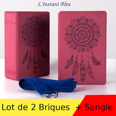 Lot de 2 Briques de Yoga « Saṃsāra » Mandala + Sangle