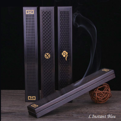 Boîtier Porte-Encens Traditionnel en bois d’ébène «Mahesh »