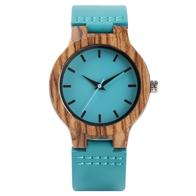Montre Casual « Mátsya » en Bois – Bracelet cuir