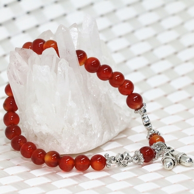Bracelet  Bohème « Sarasvatī »  en Cornaline