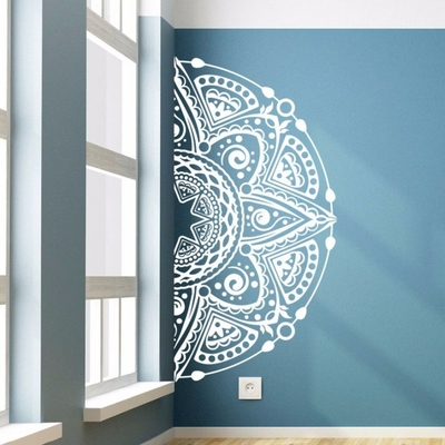Grand Sticker mural Demi Máṇḍala « Fleur de Nirvāṇa »