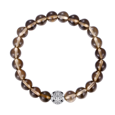 Bracelet Bohème « Lombok » en Quartz fumé et Argent Sterling