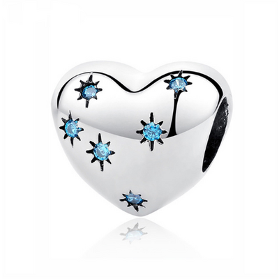 Charm « Anāhata » Coeur cosmique en Argent Sterling