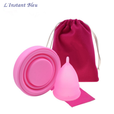 Coupe menstruelle Pastel en Silicone de qualité médicale + Boîte de rangement + Pochette tissus