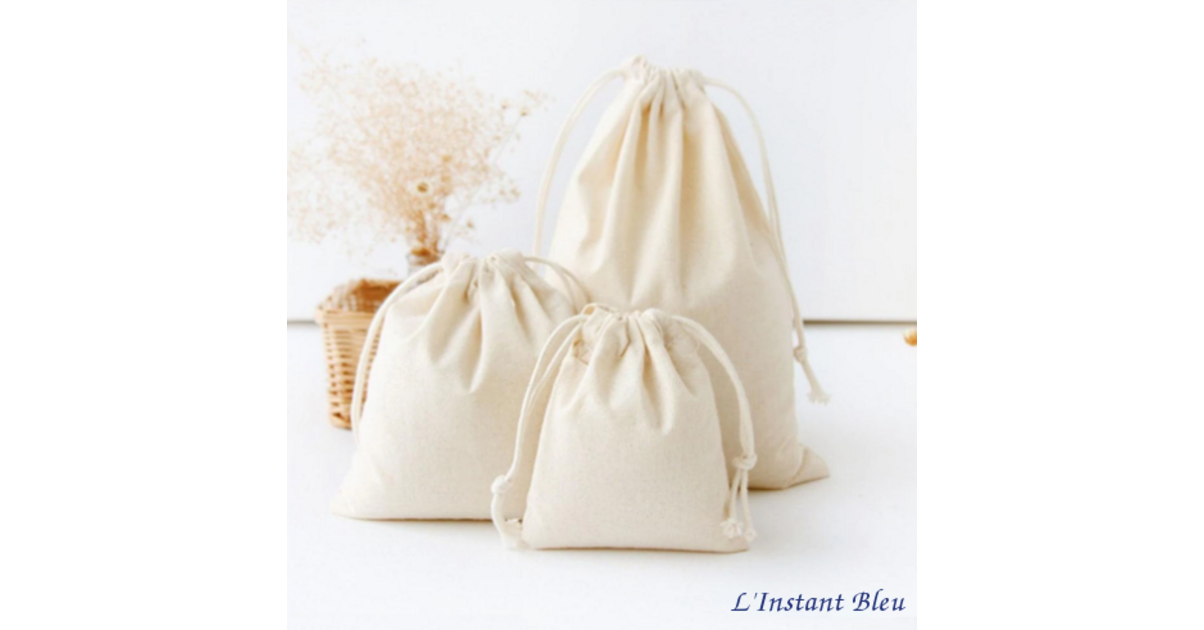 Lot De 5 Sacs En Maille Coton Naturel 12,7 X 17,8 Cm – Cordon De Serrage, Idéal Herbes, Épices, Infusions