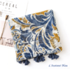 Echarpe style Bohème à fleurs « Aṣzāra » Pompons bleus-4.1