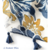 Echarpe style Bohème à fleurs « Aṣzāra » Pompons bleus-6.1