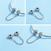 BISAER-925-argent-Sterling-pav-Inspiration-toile-cha-ne-de-s-curit-clair-CZ-bouchon-breloques