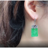 Boucles d’Oreilles Ethniques «Yāṃ» en Jade et Argent -5