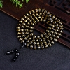 Obsidienne-naturelle-Six-mots-bronzant-108-perles-Bracelet-bijoux-de-mode-avec-de-nombreuses-couches-Bracelets