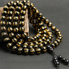Obsidienne-naturelle-Six-mots-bronzant-108-perles-Bracelet-bijoux-de-mode-avec-de-nombreuses-couches-Bracelets