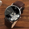 Femmes-montres-fleur-mode-cuir-analogique-Quartz-Vogue-montre-bracelet-en-cuir-bracelet-horloge-Couple-montres