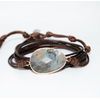 Bracelet bohème « Bḥāgavad » Esprit protecteur – en Cuir ciré et Labradorite-9