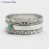 Bague Anneau Indienne « Lhassā » en Argent et Turquoise-11.1