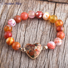 Bracelet Bohème « Daksḥā »  en Jaspe rouge, Mokaïte ou Océan-3.1
