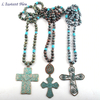 Long Collier «Satyānaṇda» Esprit bohème, en Bronzite et Turquoise-1.1