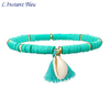 Bracelet de Cheville Bohème « Darśhana »-7.1-Vert deau
