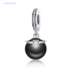 Charms Fantaisie : 7 Charms Argent, Perle ou Cristal- Perle noire