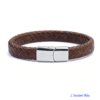 Bracelet en Cuir tressé « Kailashnath » à Fermoir magnétique-Brun