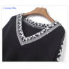 Pullover Poncho Style Boho « Anoki » - Noir-Détail
