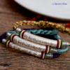 Bracelet« Om Mani Padmé Hûm » Coton et Argent-3 couleurs