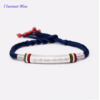 Bracelet« Om Mani Padmé Hûm » Coton et Argent-Bleu royal