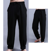 Pantalon de Yoga « Vulcano » en Lin- Noir-2