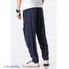Pantalon de Yoga « Macao » en Coton naturel- Bleu cobalt 4