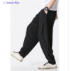 Pantalon de Yoga « Macao » en Coton naturel- Noir 2