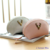 Porte-monnaie vintage « Shambhala » en cuir- Gris et rose