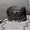 Sac-Pochette « Black Buffalo » style Vintage luxe