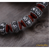Bracelets des Amants « Mahatma » en Bois de Santal et Argent-Détail perles
