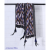 Echarpe ethnique « Kālī », Style Bohème Plumes et Pompons – mod 1-4