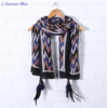 Echarpe ethnique « Kālī », Style Bohème Plumes et Pompons – mod 1-5