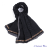 Echarpe ethnique « Kālī », Style Bohème Plumes et Pompons – mod 2