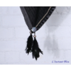 Echarpe ethnique « Kālī », Style Bohème Plumes et Pompons – mod 3-D