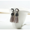 Boucles d’Oreilles vintage « Devavānī »-Perles- Beige 1