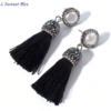 Boucles d’Oreilles vintage « Devavānī »-Perles- Noir 1
