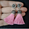 Boucles d’Oreilles vintage « Devavānī »-Strass-Rose pâle 1