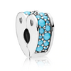 Charm espaceur coeur bleu en Argent